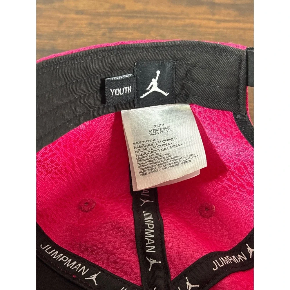 Jordan Jumpman Youth Snapback Hat Pink Black Elephant Print 1623-V12